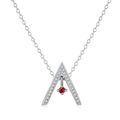 [Lucky Star]Sparkling "A" Shape Necklace