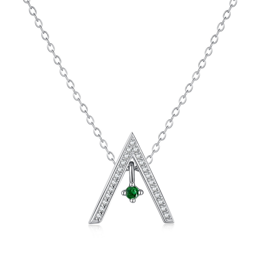 [Lucky Star]Sparkling "A" Shape Necklace