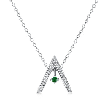 [Lucky Star]Sparkling "A" Shape Necklace