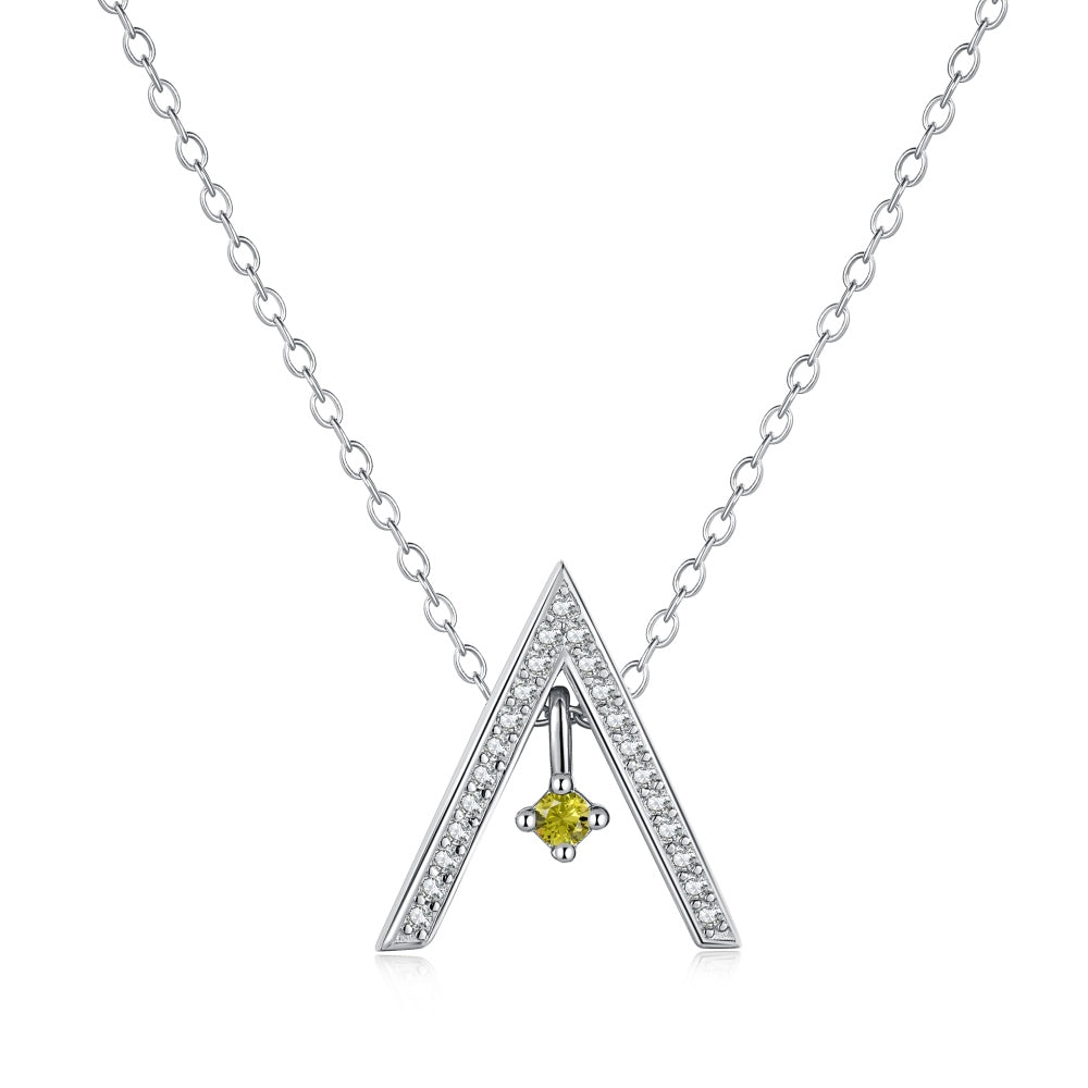 [Lucky Star]Sparkling "A" Shape Necklace