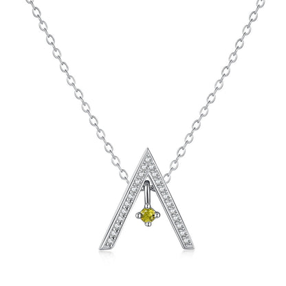 [Lucky Star]Sparkling "A" Shape Necklace
