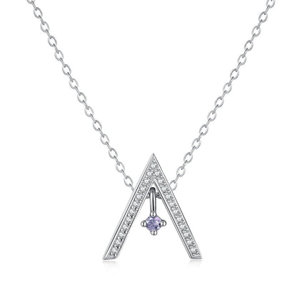 [Lucky Star]Sparkling "A" Shape Necklace