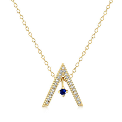 [Lucky Star]Sparkling "A" Shape Necklace