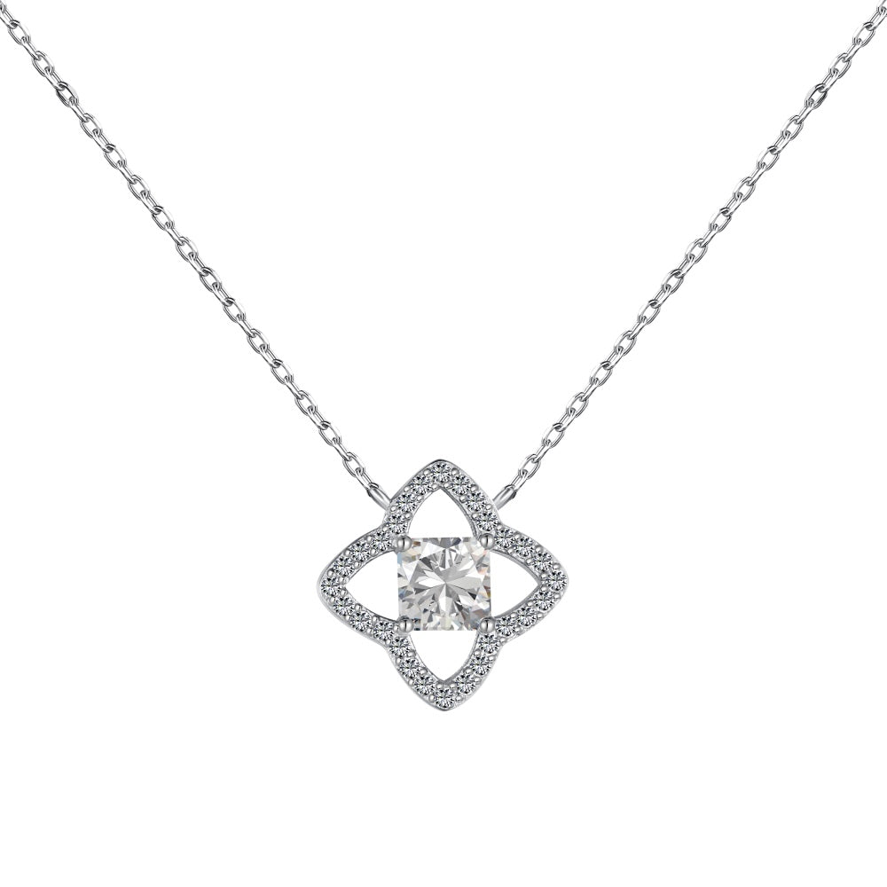 [Lucky Star]Exquisite Flower Shape Princess Cut Necklace
