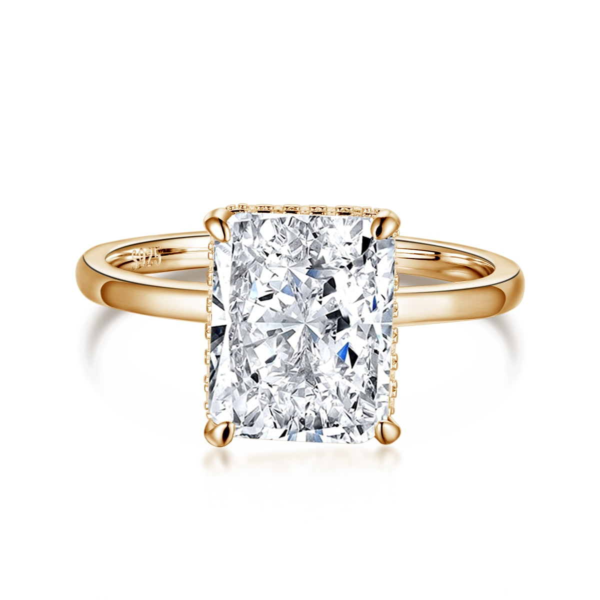 [Lucky Star]4.0 Carat Ornate Enchanting Radiand Cut Banquet Ring
