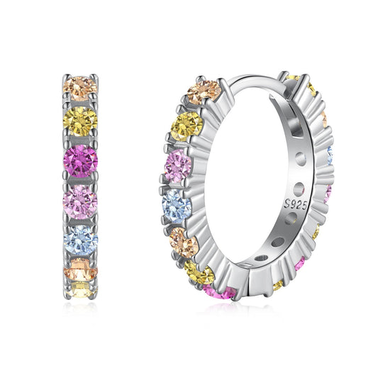 [Lucky Star]Radiant Colorful Round Cut Earrings