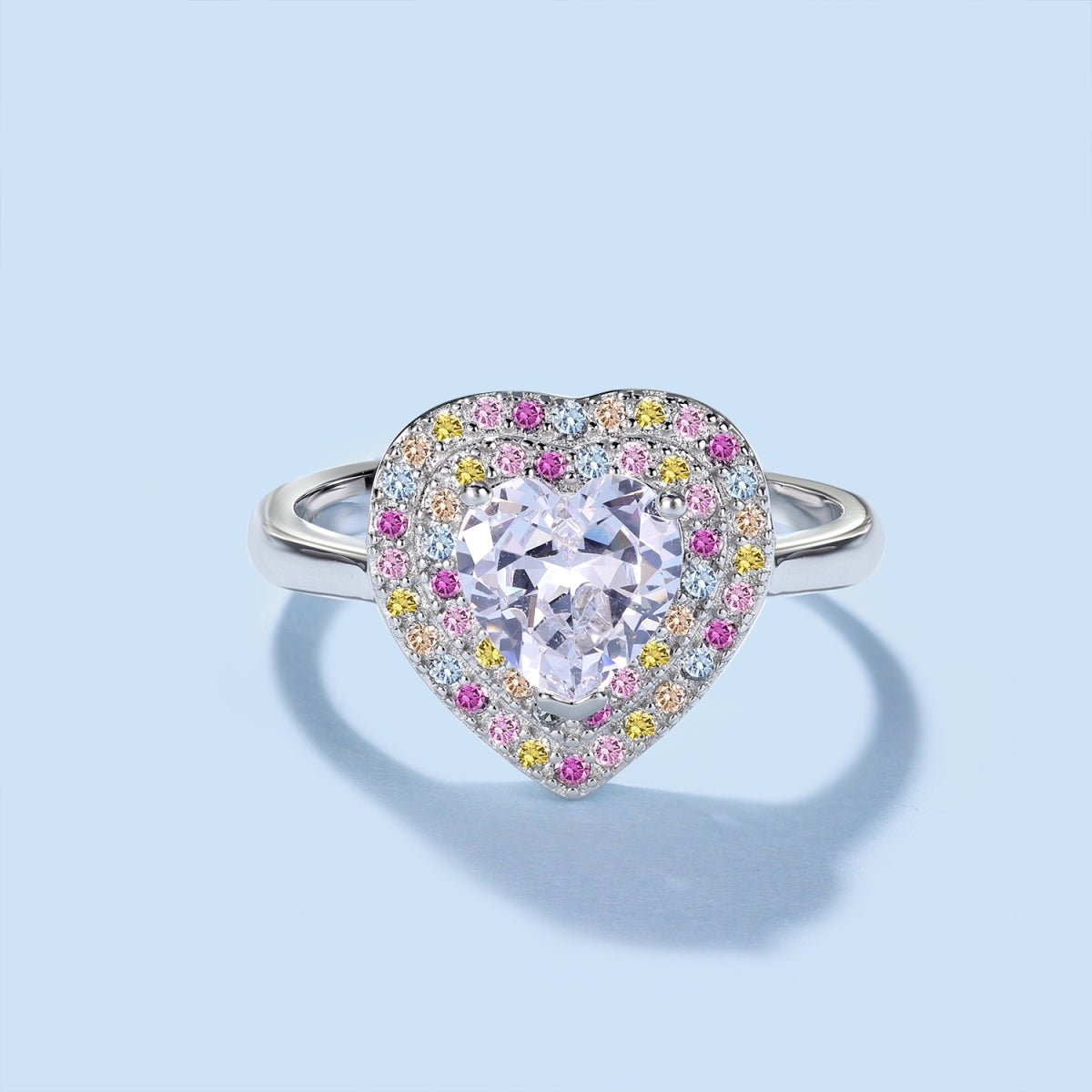 [Lucky Star]Delicate Ebullient Heart Shape Wedding Ring