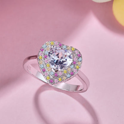 [Lucky Star]Delicate Ebullient Heart Shape Wedding Ring