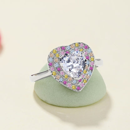 [Lucky Star]Delicate Ebullient Heart Shape Wedding Ring