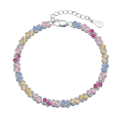 [Lucky Star]Ornate Colorful Flower Shape Party Bracelet