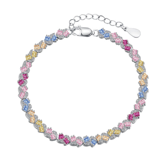 [Lucky Star]Ornate Colorful Flower Shape Party Bracelet