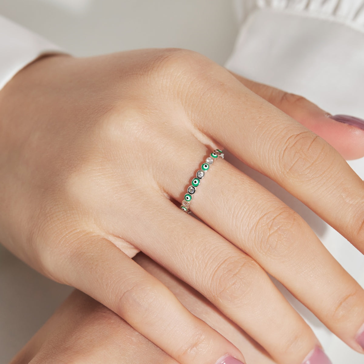 [Lucky Star]Sparkling Vibrant Round Shape Daily Ring