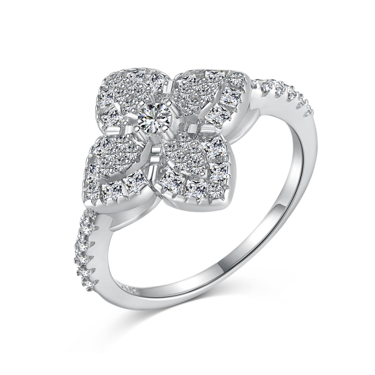 [Lucky Star]Luxurious Colorful Flower Shape Banquet Ring