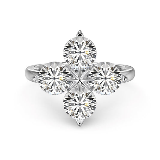 [Lucky Star]Four-Leaf Clover Eight-Pointed Star Ring