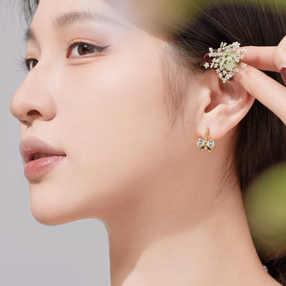 [Lucky Star]Exquisite Earrings With Heart-Shaped Bow Design
