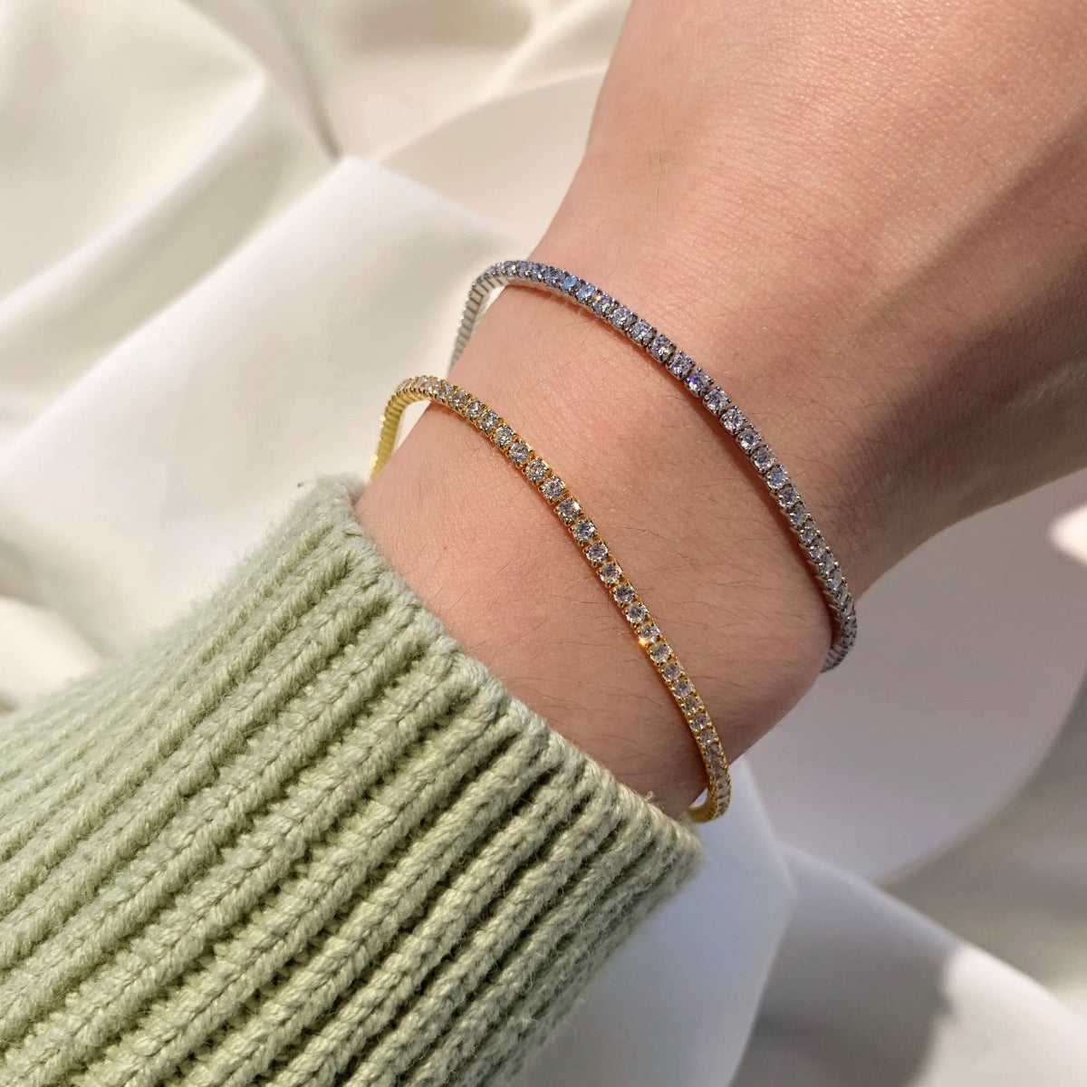 [Lucky Star]Radiant Shinning Princess Cut Tennis Bracelet
