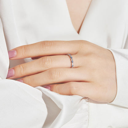 [Lucky Star]Sparkling Vibrant Round Shape Daily Ring