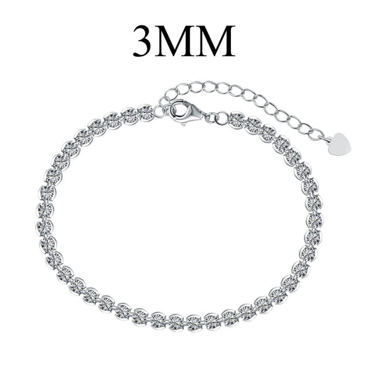 [Lucky Star]Ornate  Sparkling Round Cut Daily Bracelet