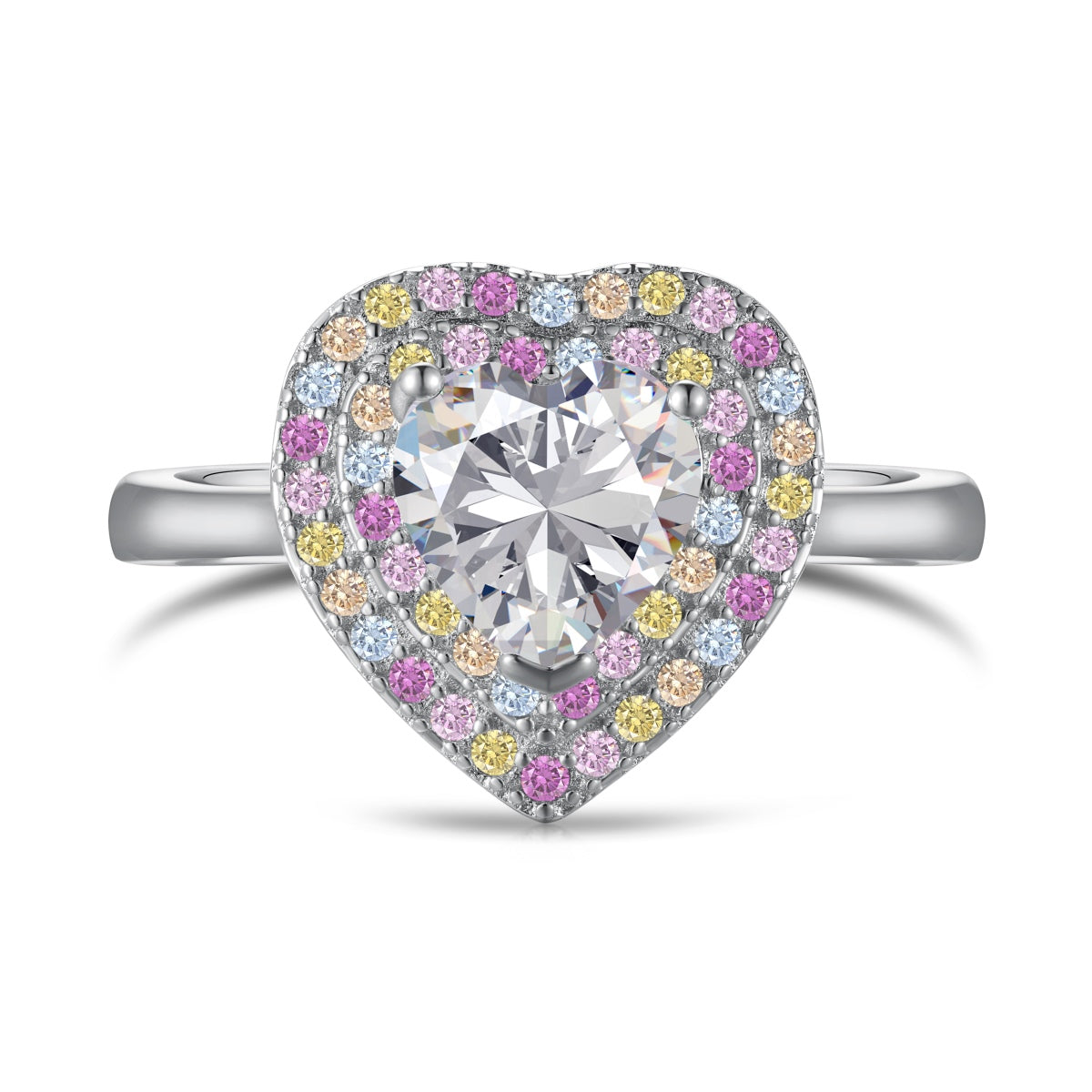 [Lucky Star]Delicate Ebullient Heart Shape Wedding Ring