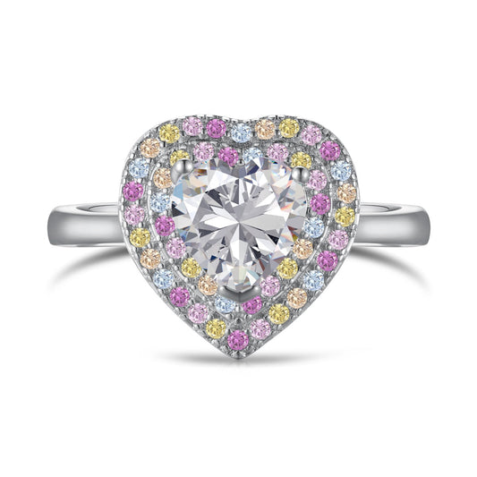 [Lucky Star]Delicate Ebullient Heart Shape Wedding Ring