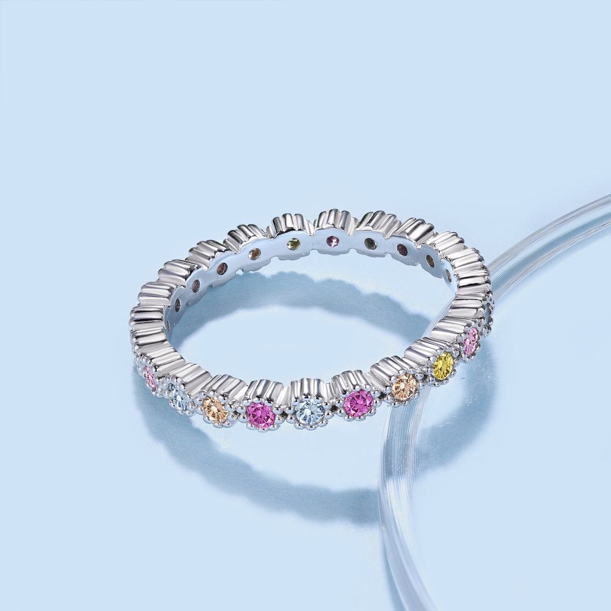 [Lucky Star]Unique Scintillating Round Cut Daily Ring