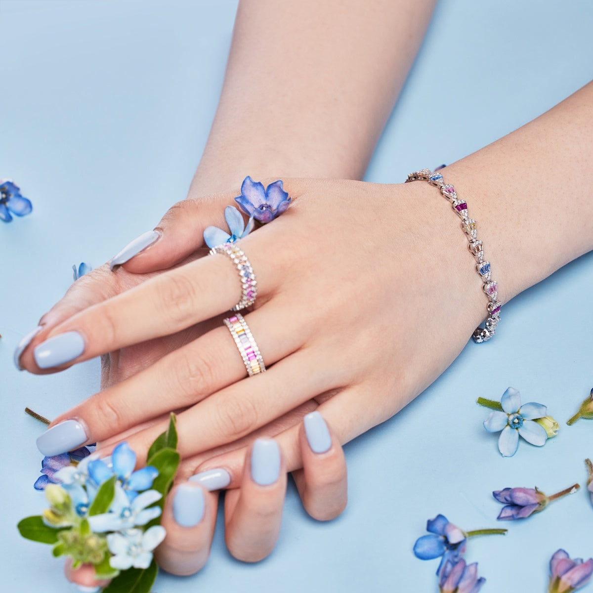 [Lucky Star]Dainty Kaleidoscopic Emerald Cut Daily Ring