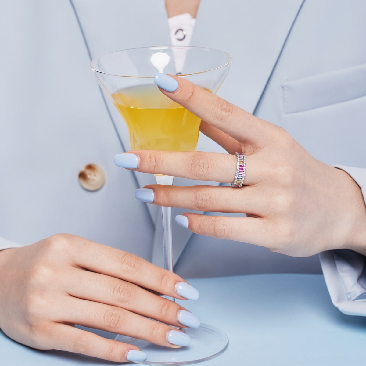 [Lucky Star]Dainty Kaleidoscopic Emerald Cut Daily Ring