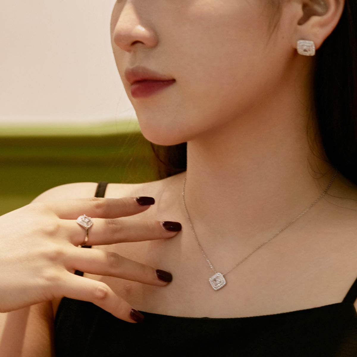 [Lucky Star]Sparkling Asscher Cut Necklace