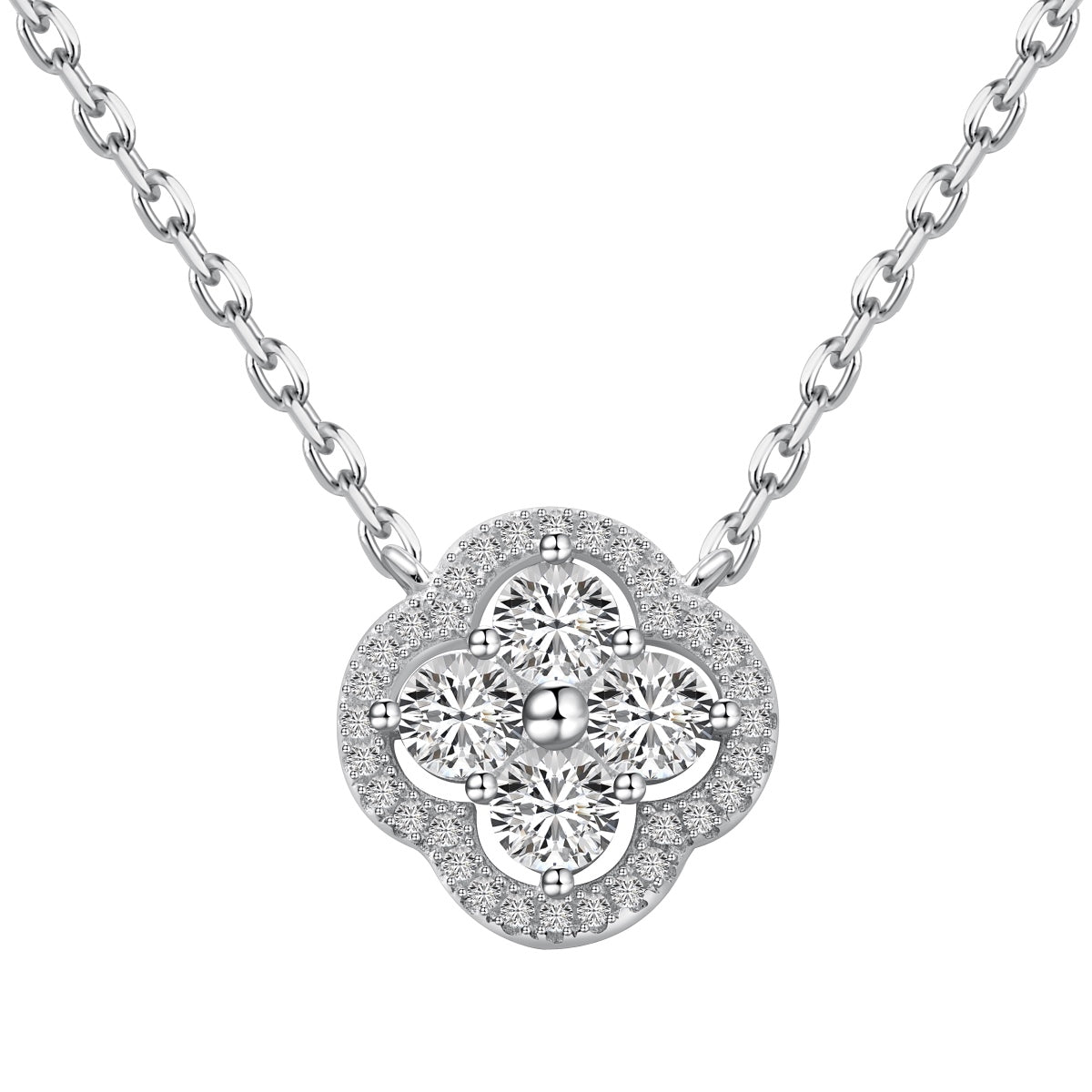 [Lucky Star]Exquisite Necklace With Four-Leaf Clover Flower Design