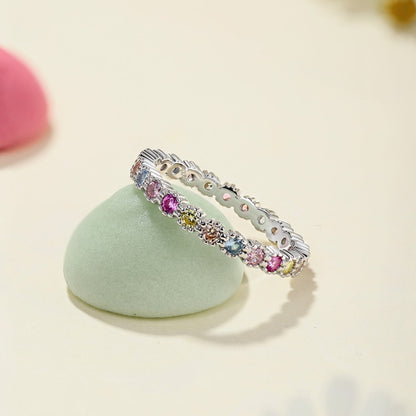 [Lucky Star]Exquisite Colorful Round Cut Party Ring