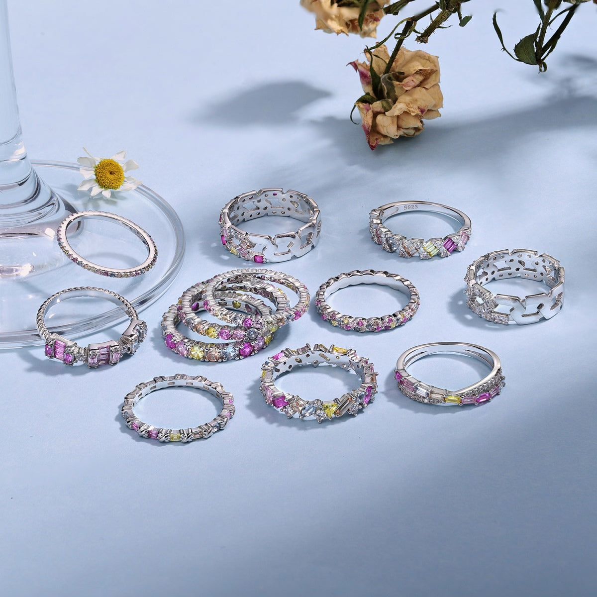 [Lucky Star]Exquisite Colorful Round Cut Party Ring
