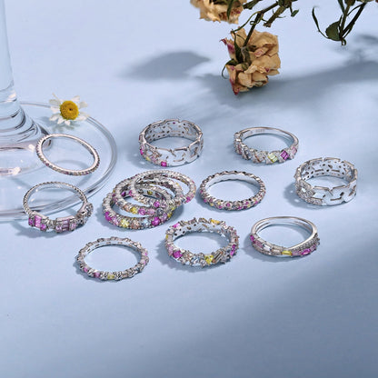 [Lucky Star]Exquisite Colorful Round Cut Party Ring