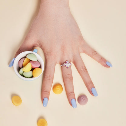 [Lucky Star]Luxurious Colorful Flower Shape Banquet Ring