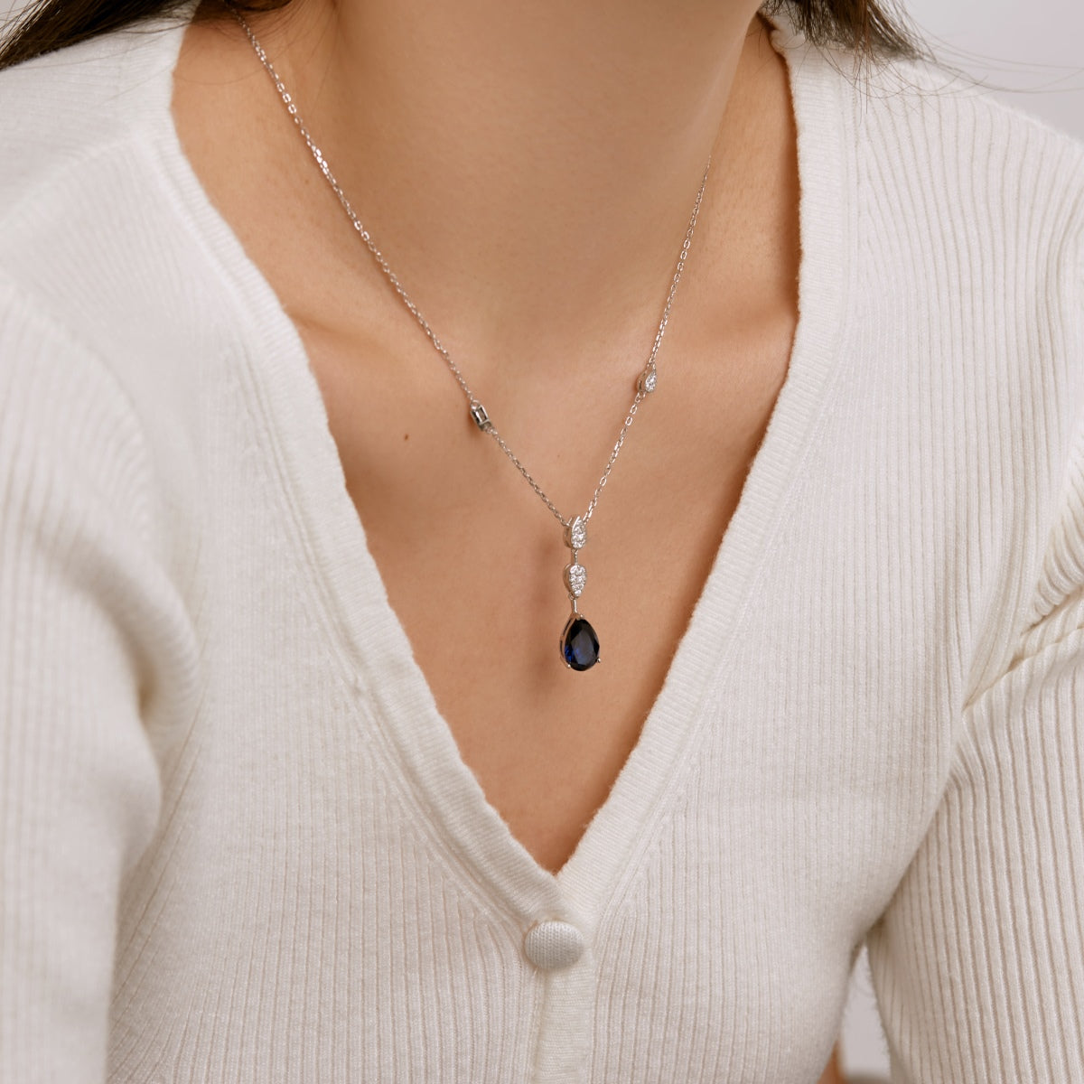 [Lucky Star]Dazzling Pear Cut Necklace