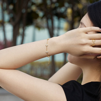 [Lucky Star]Four-Leaf Clover Hollow Butterfly Bracelet