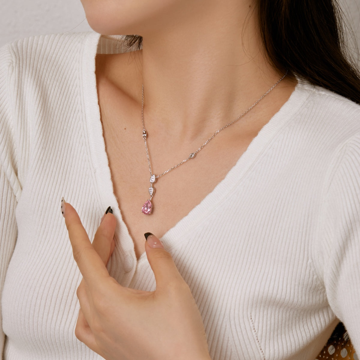 [Lucky Star]Dazzling Pear Cut Necklace
