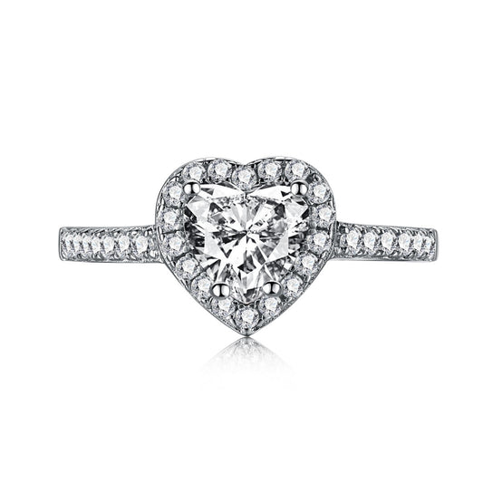 [Lucky Star]Eternity Splashy Romantic Heart Shape Lover Ring