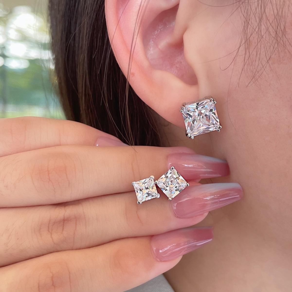 [Lucky Star]Delicate Square Shape Earrings
