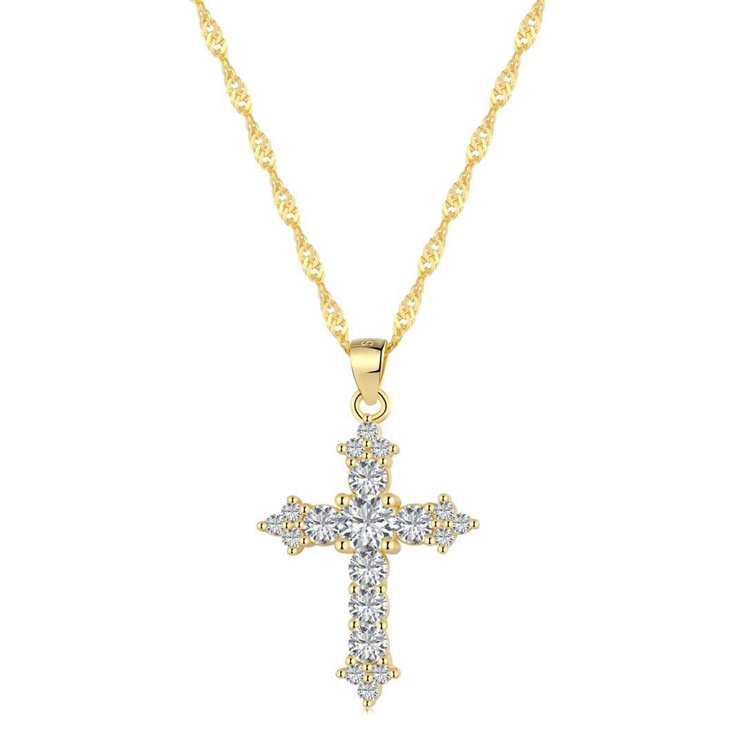 [Lucky Star]Delicate Cross Shape Necklace