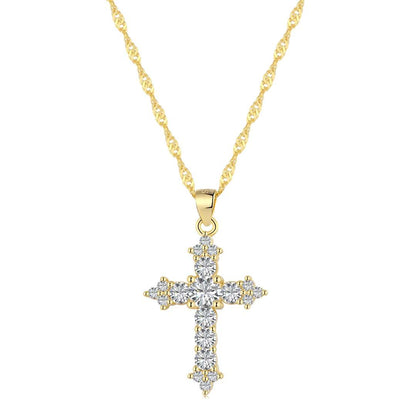[Lucky Star]Delicate Cross Shape Necklace