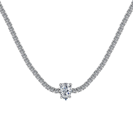 [Lucky Star]1.0 carat Unique Pear Cut Tennis Necklace