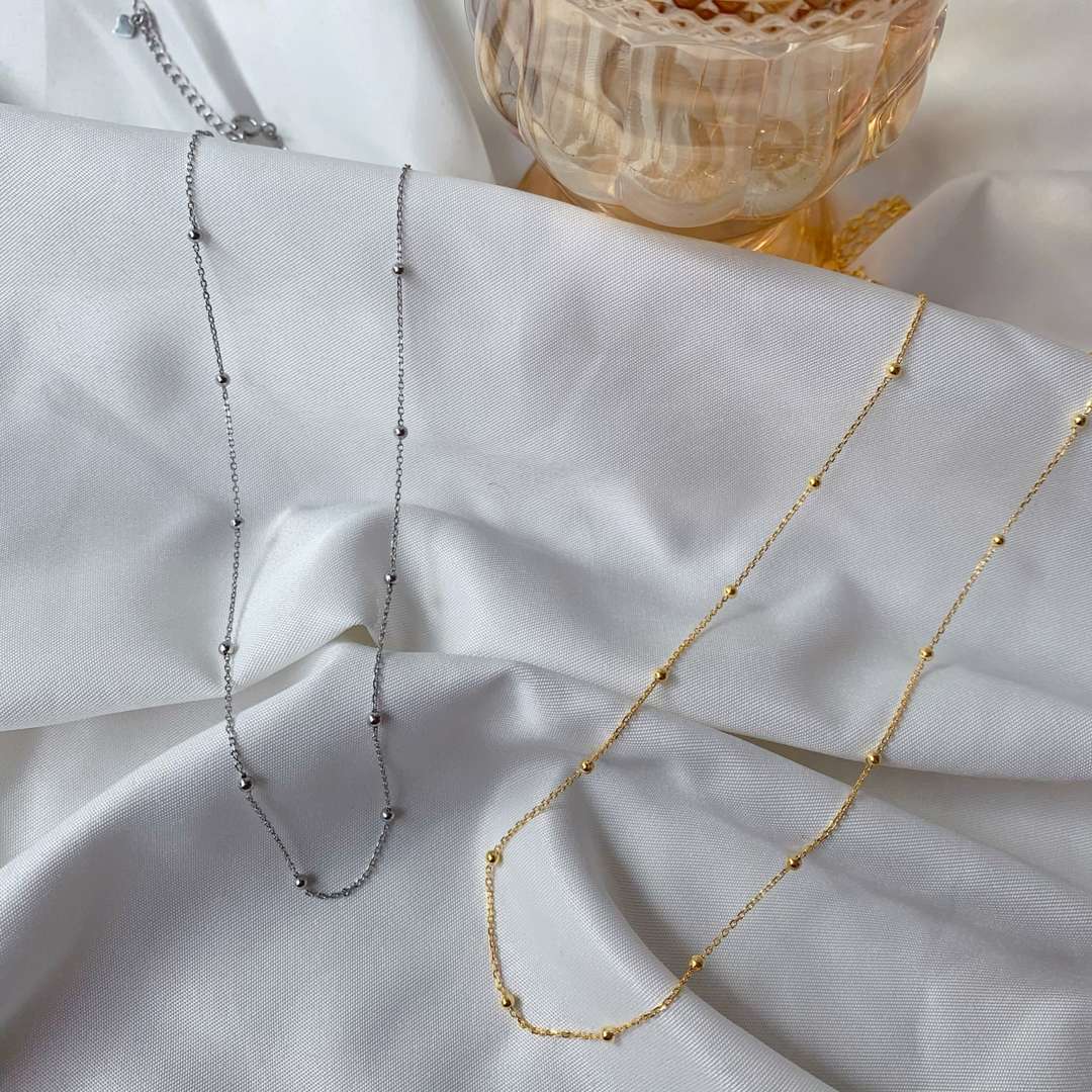 [Lucky Star]Small Bead Clavicle Chain Simple Necklace