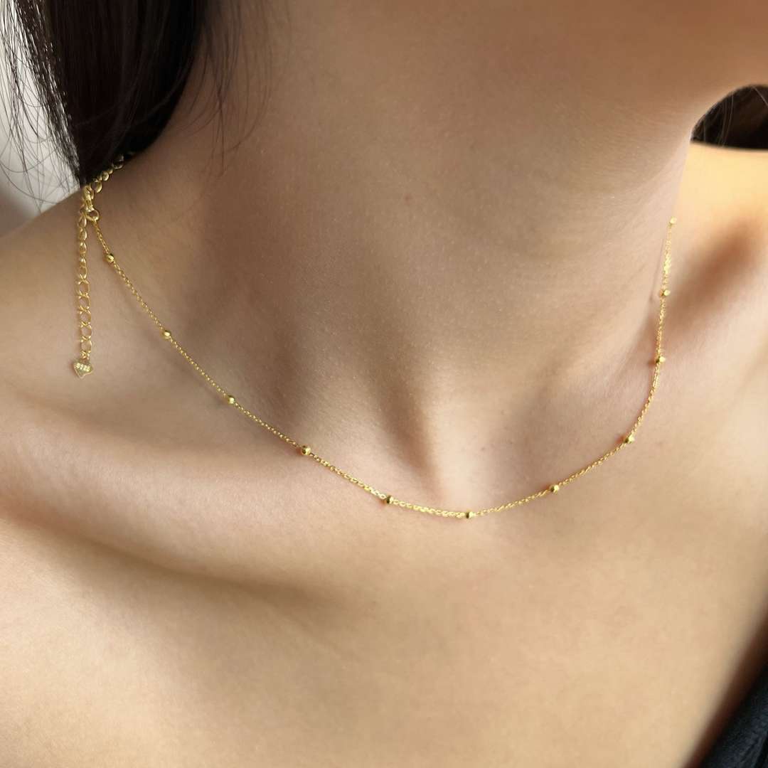 [Lucky Star]Small Bead Clavicle Chain Simple Necklace
