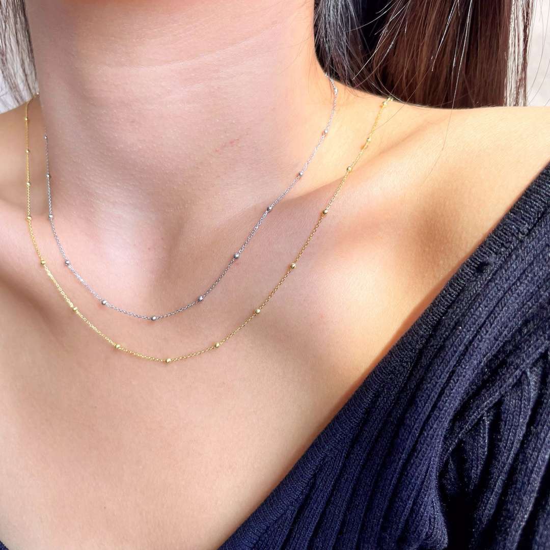 [Lucky Star]Small Bead Clavicle Chain Simple Necklace