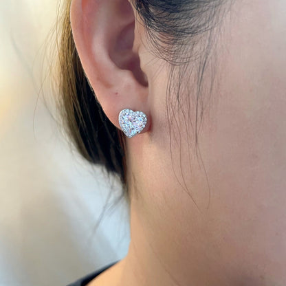 [Lucky Star]Sparkling Heart Shape Lover Earrings