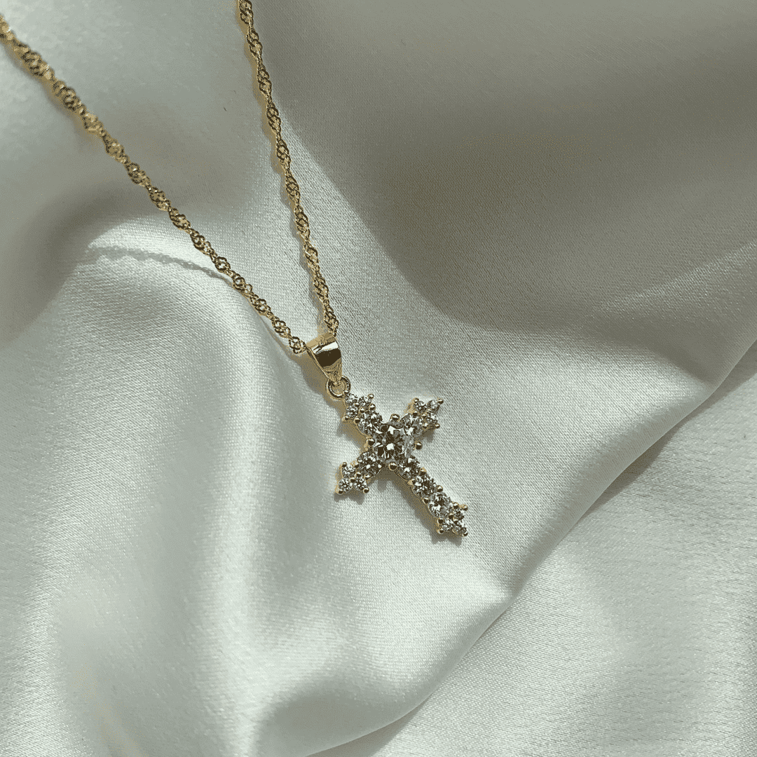 [Lucky Star]Delicate Cross Shape Necklace