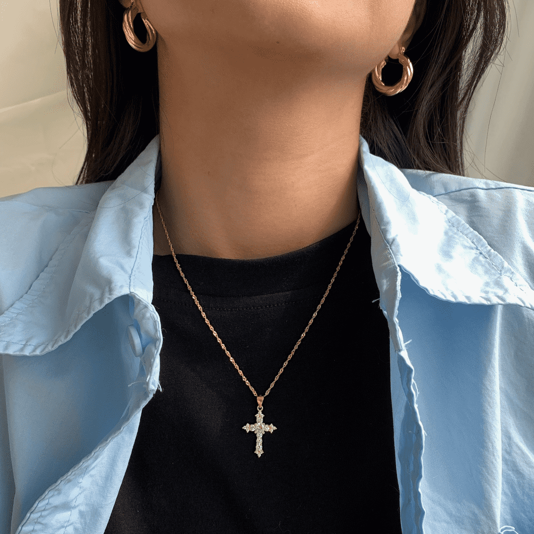 [Lucky Star]Delicate Cross Shape Necklace
