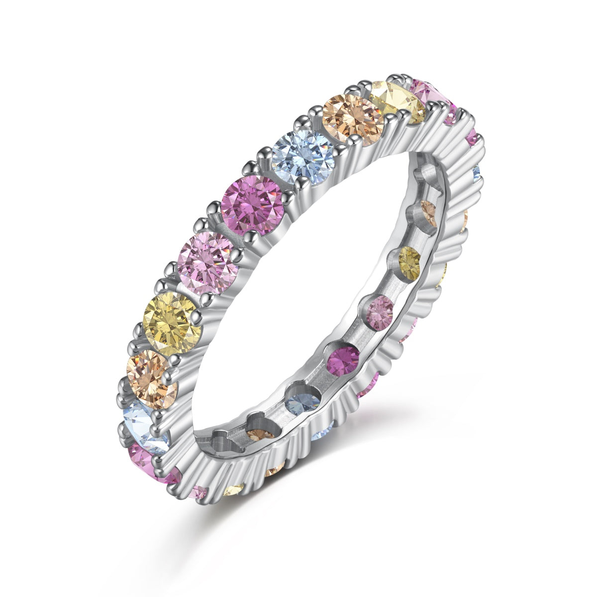 [Lucky Star]Dazzling Lustrous Round Cut Tennis Ring