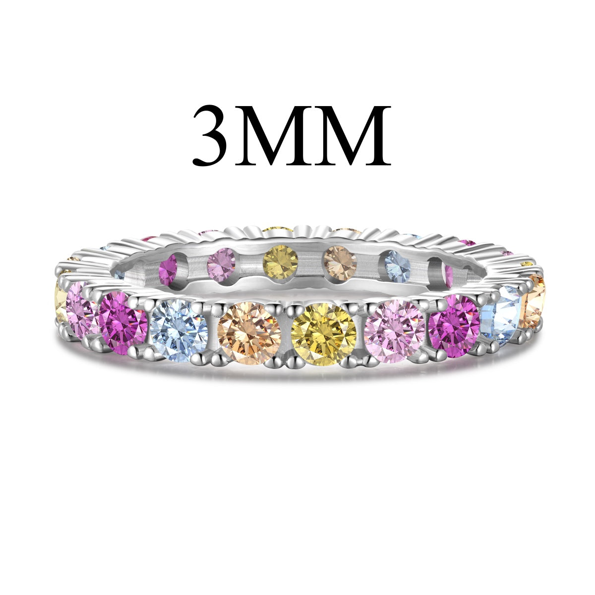 [Lucky Star]Dazzling Lustrous Round Cut Tennis Ring