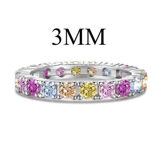 [Lucky Star]Dazzling Lustrous Round Cut Tennis Ring